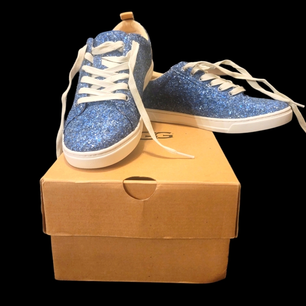 UGG KARINE GLITTER BLUE MULTI LACE UP SNEAKERS US 8
